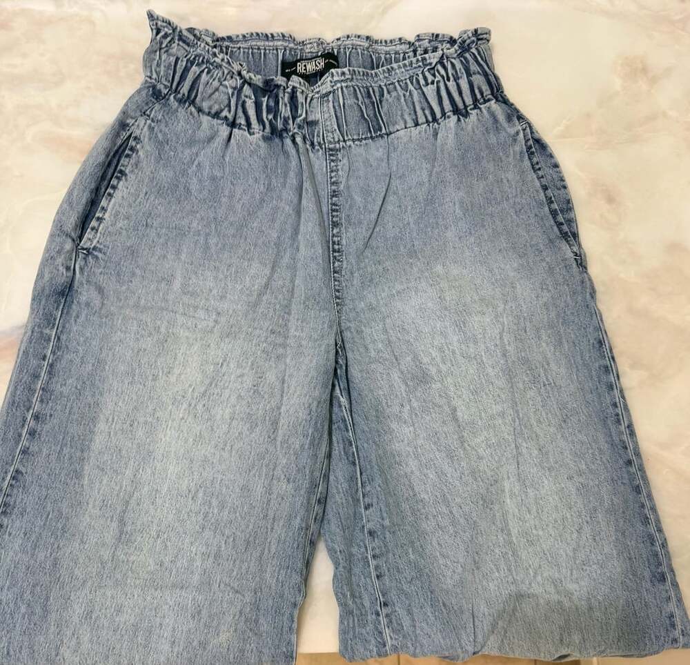 Rewash Paperbag Waist High Rise Light Wash Denim Pants Size S